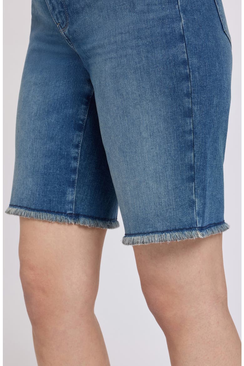 Lilly Frayed Relaxed Long Denim Shorts, Alternate, color, BREEZY PALMS