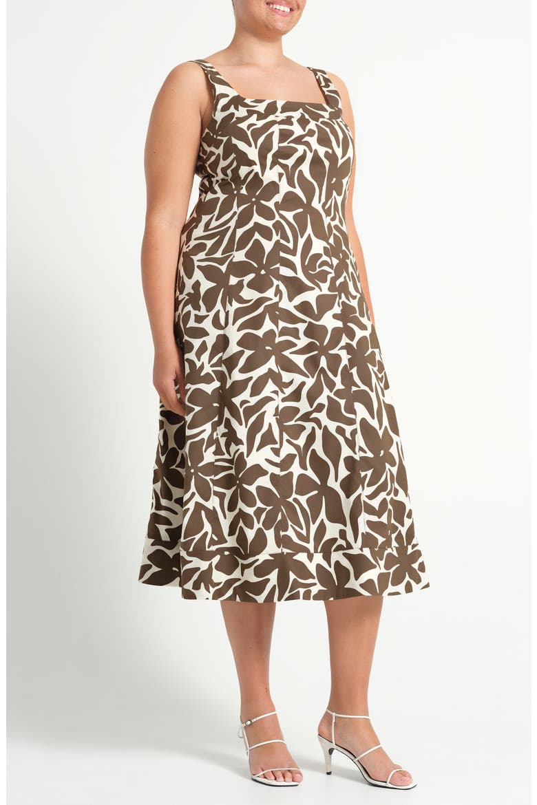 Sylvia Print Sleeveless MIdi Dress, Alternate, color, WILLOWFLORA