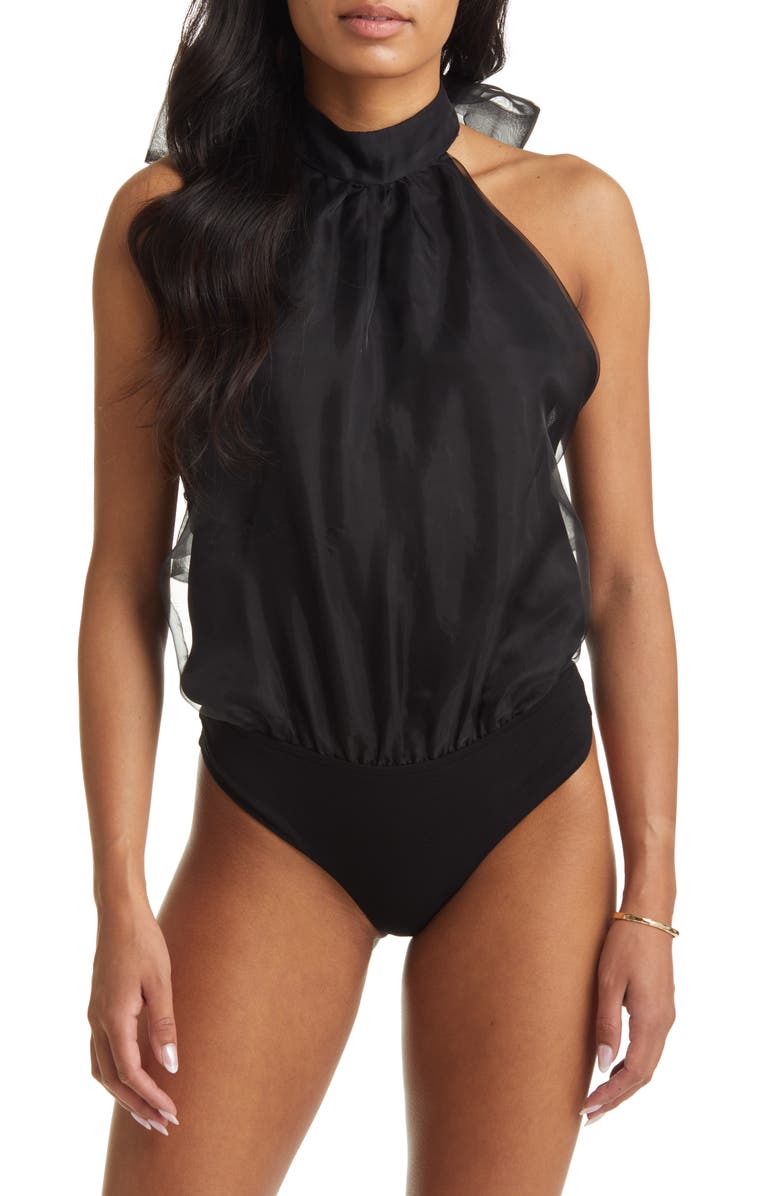 VICI Collection Organza Halter Bodysuit, Alternate, color, 