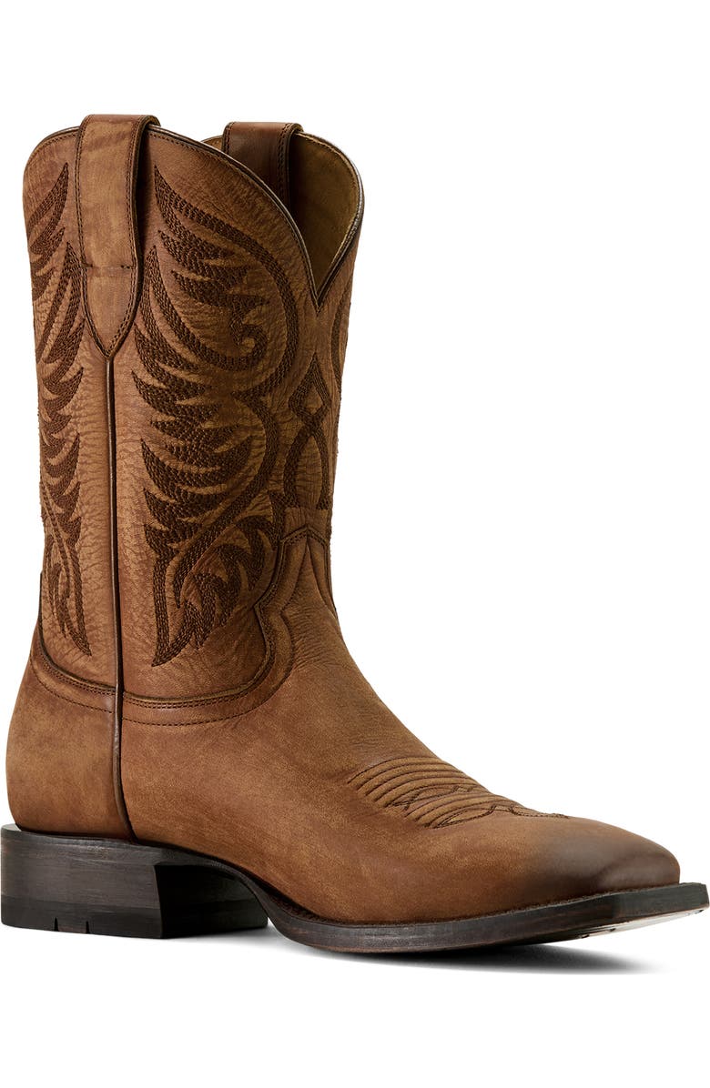 Ariat Wiley Wide Square Toe Cowboy Boot, Main, color, Renaissance Brown