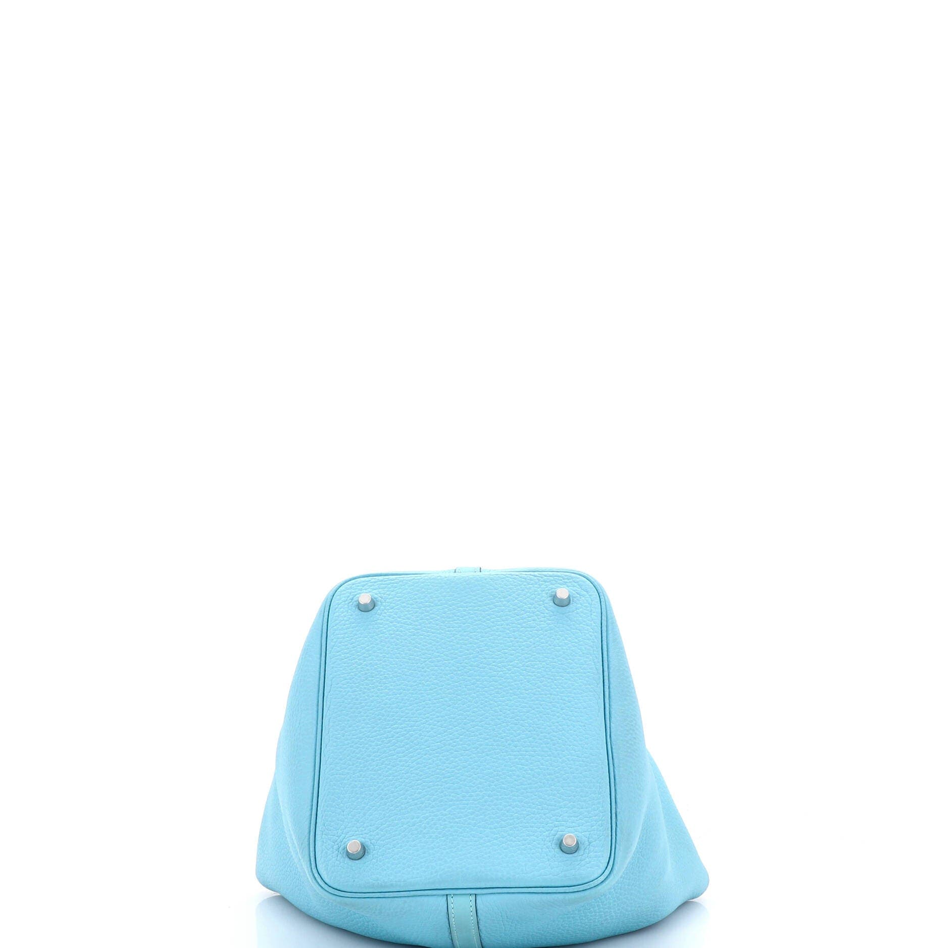 Pre-Owned Hermes Picotin Lock Bag Clemence MM, Alternate, color, Bleu Atoll