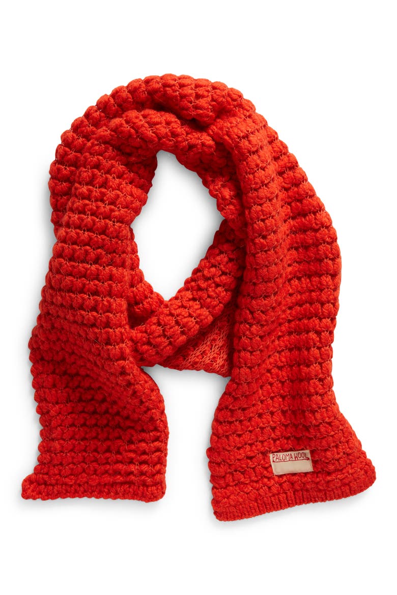Guillao Merino Wool & Mohair Scarf, Alternate, color, RED