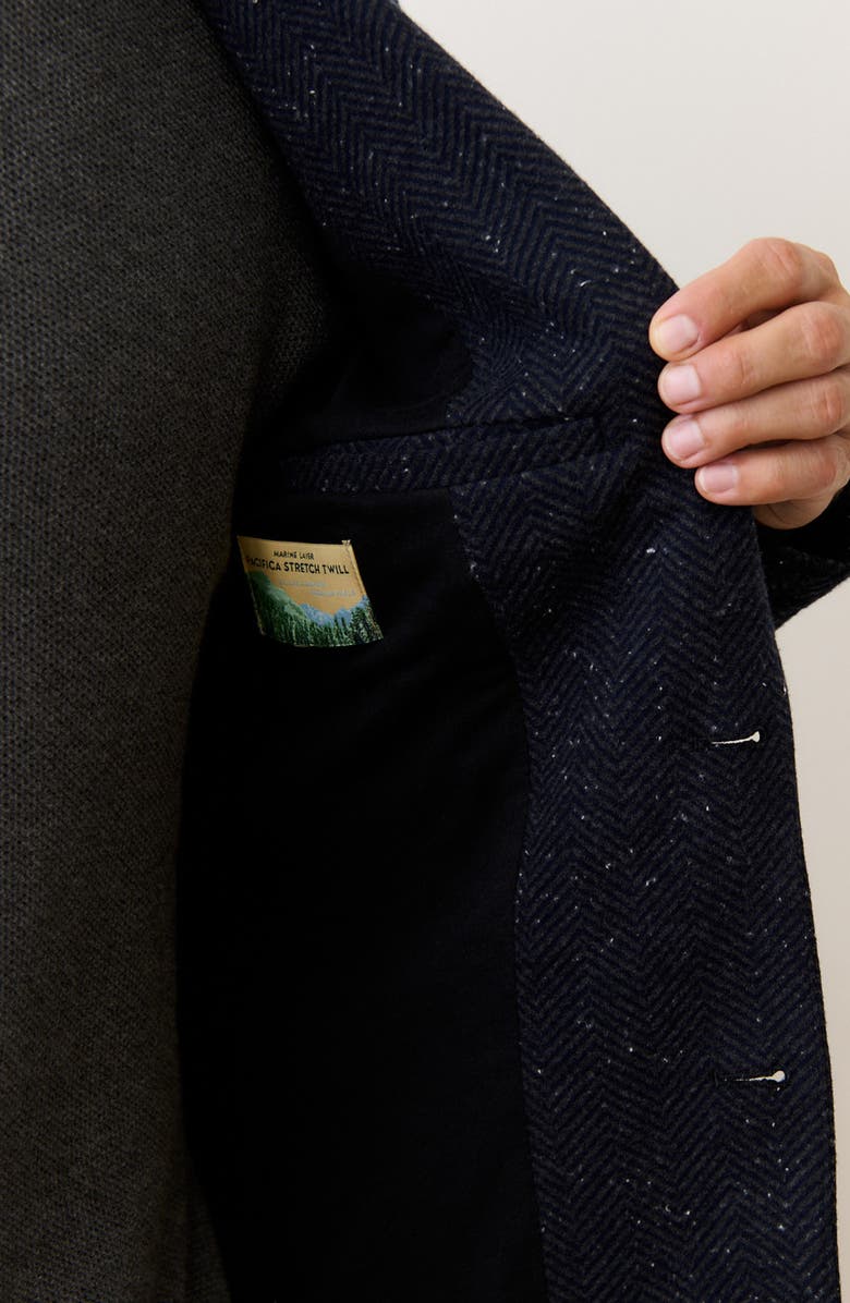 Marine Layer Pacifica Neppy Navy Stretch Herringbone Blazer, Alternate, color, Dark Herringbone