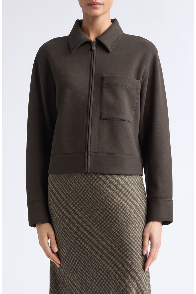 Textured Knit Zip Jacket, Main, color, DARK THYME