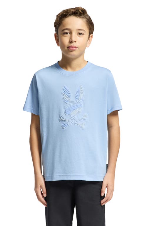 Psycho Bunny Kids' Baxter Textured Graphic T-shirt In Serenity