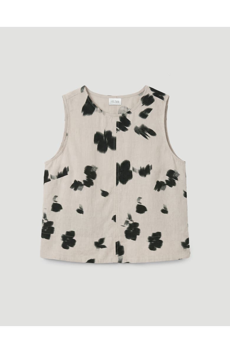 Hush Vera Linen Blend Shell Top, Alternate, color, Blurred Floral Ecru