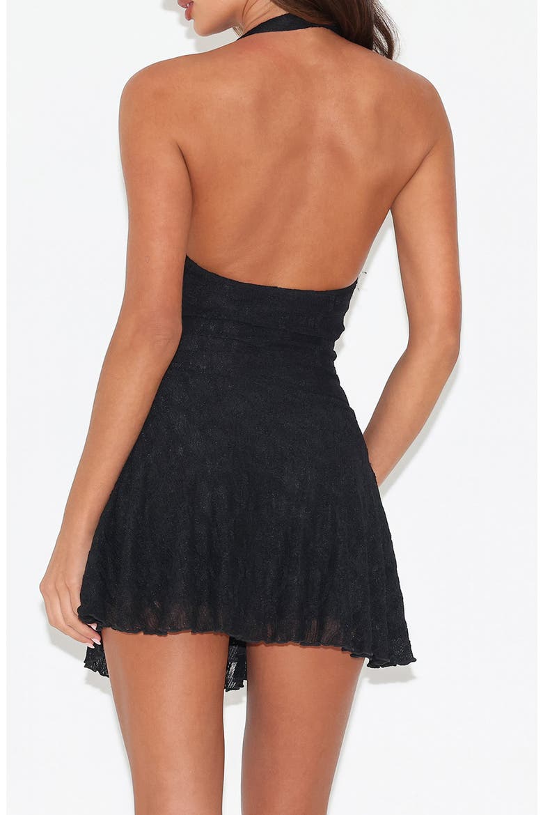 Fiorella Halter Minidress, Alternate, color, BLACK LACE