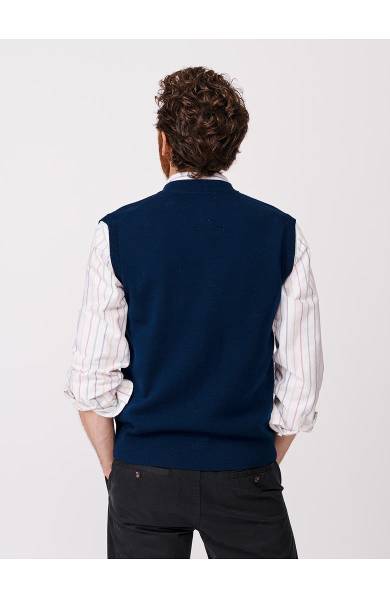 Aubin Portman 100% Wool Waistcoat, Alternate, color, Navy