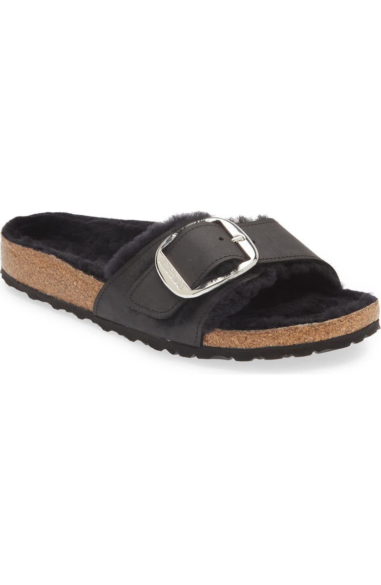 Birkenstock Madrid Big Buckle Genuine Shearling Lined Sandal, Main, color,