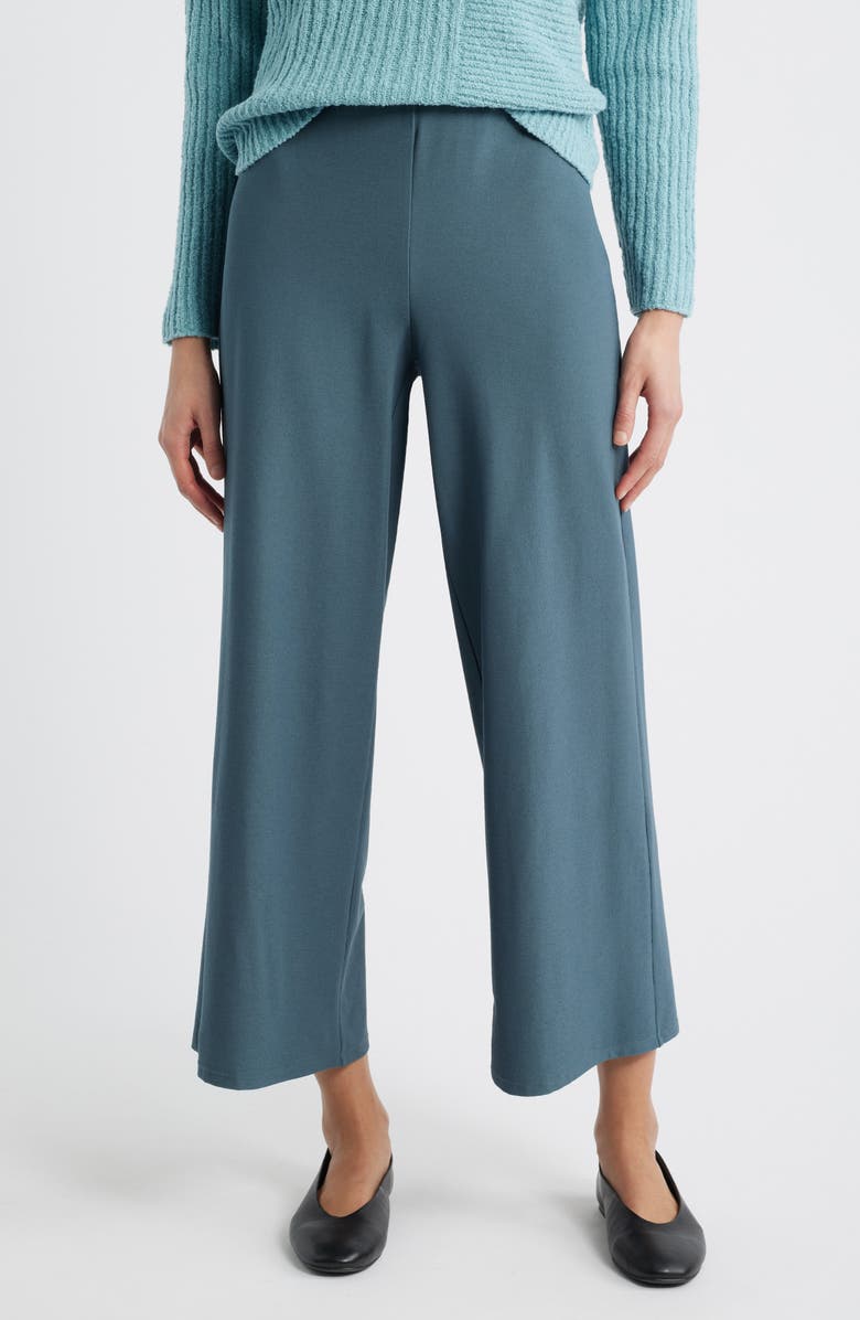 Eileen Fisher Ankle Wide Leg Pants, Main, color, Eucalyptus