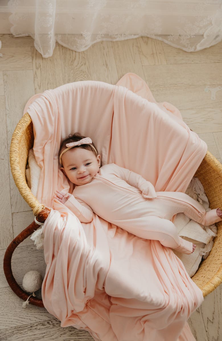 Copper Pearl Blush Convertible Zip-Up Footie, Alternate, color, Blush