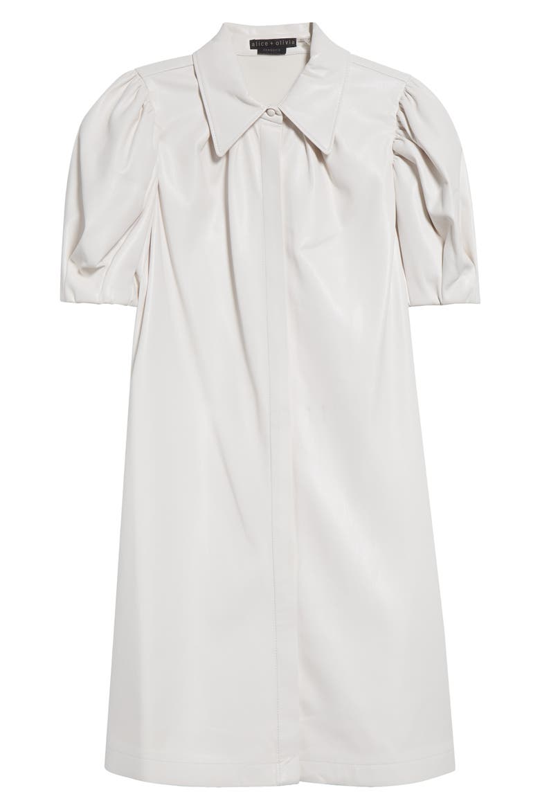 Jem Faux Leather Shift Dress, Alternate, color, OFF WHITE