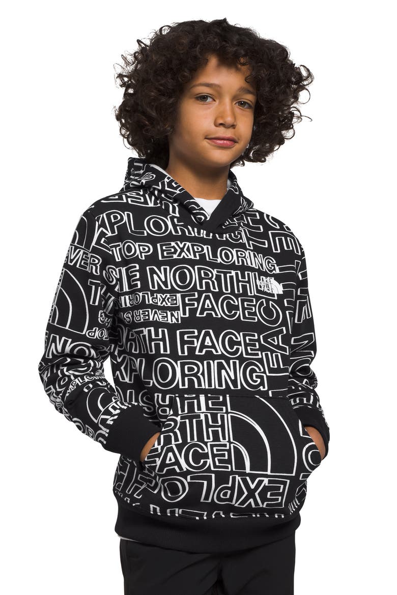 Kids' Camp Fleece Pullover Hoodie, Main, color, TNF BLACK TNF MARKER LOGO