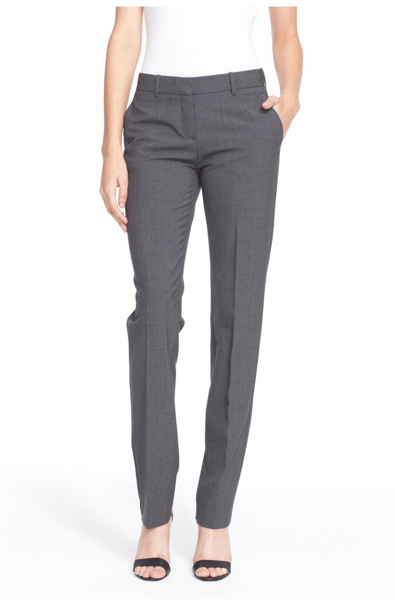 Theory 'Super Slim Edition' Stretch Wool Pants, Alternate, color, Charcoal
