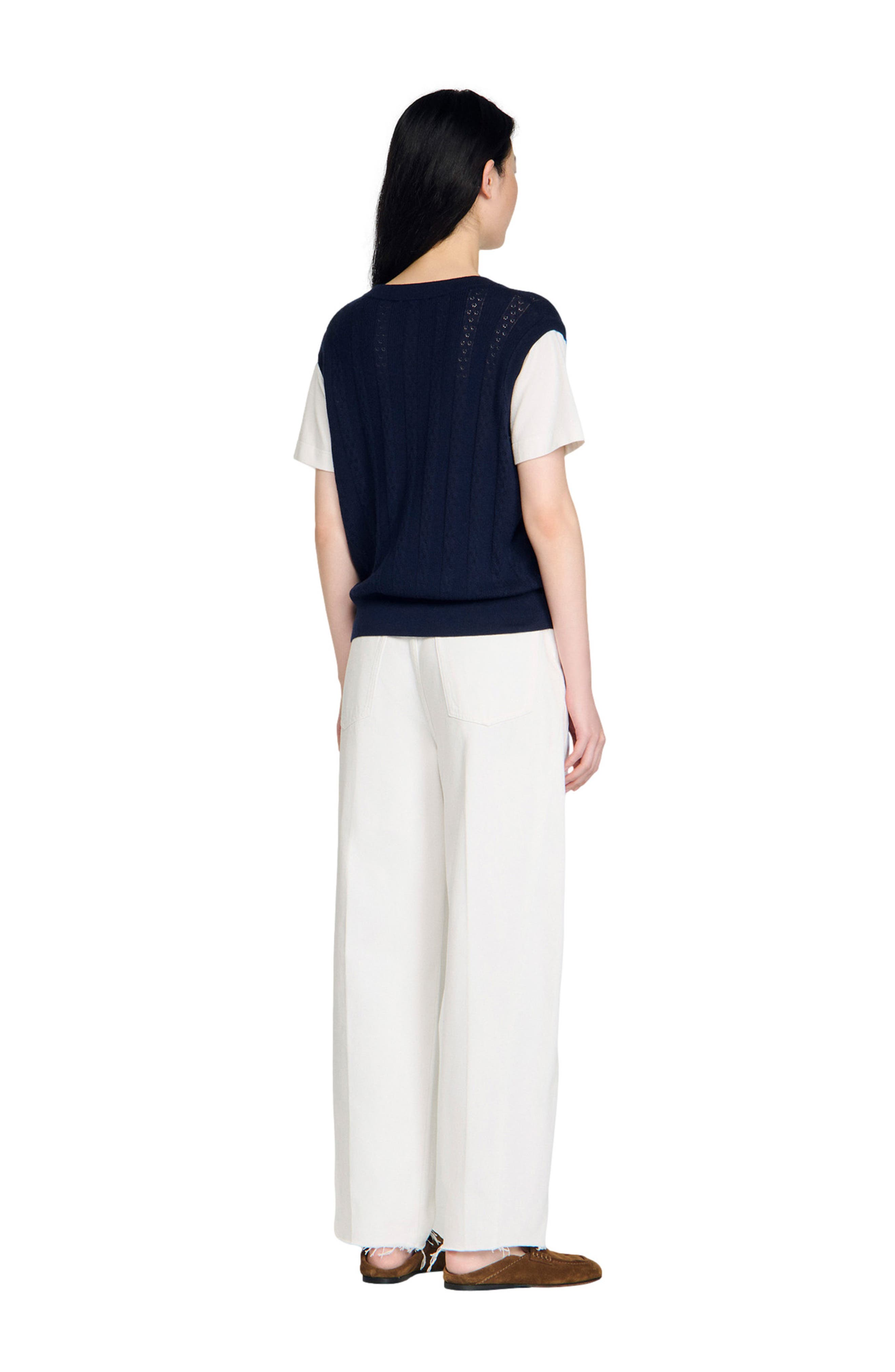 Pointelle knit sweater - image 2