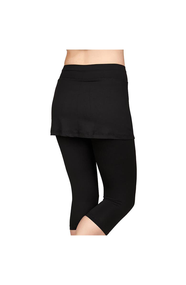 Sofibella UV Staples Abaza 13in Womens Tennis Skirt with Capri Leggings, Alternate, color, Black