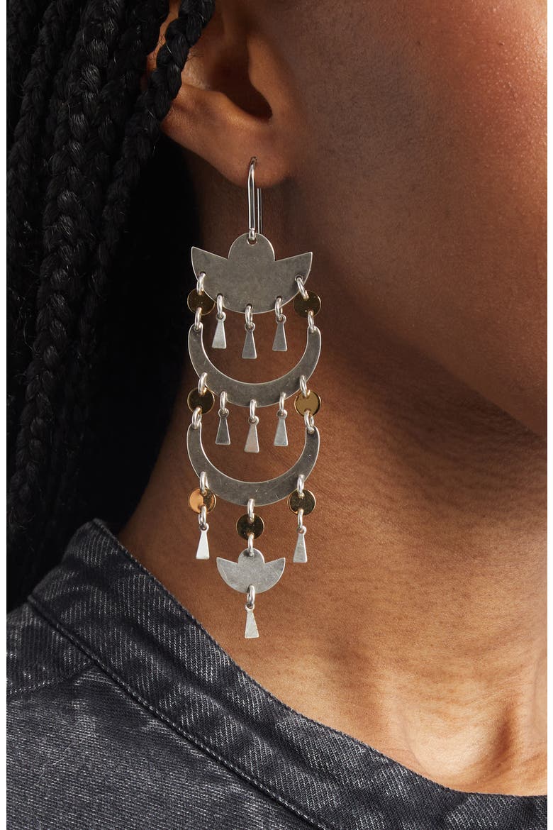 Chandalier Earrings, Alternate, color, SILVER/ DORE SIDO
