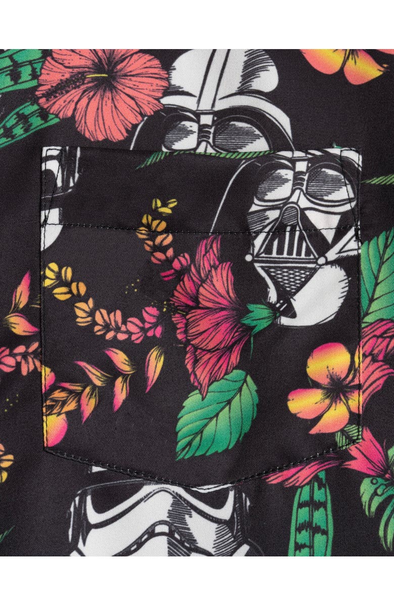 Star Wars Short Sleeve Button Down Shirt, Alternate, color, Black