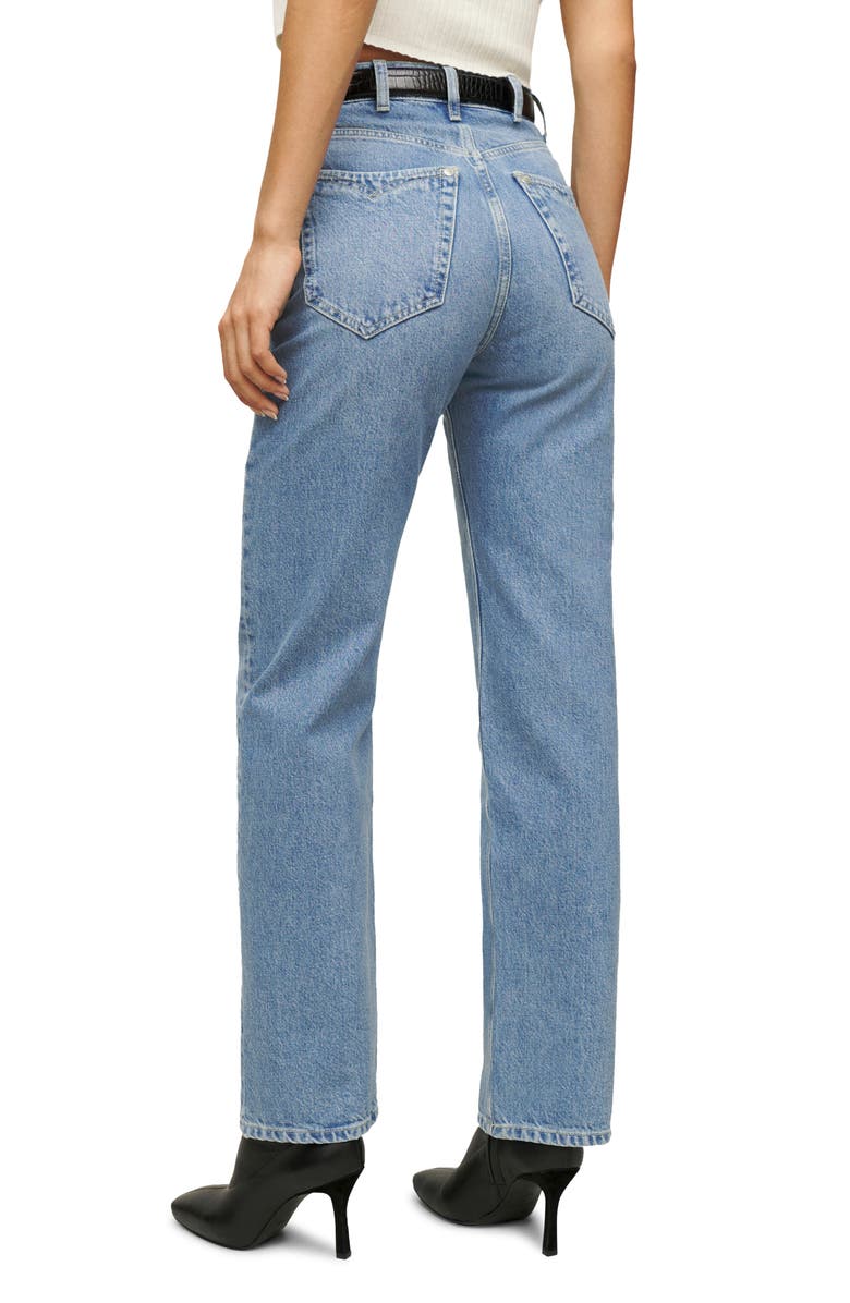 Reformation Cowboy Pointed Pocket High Waist Straight Leg Jeans, Alternate, color,
