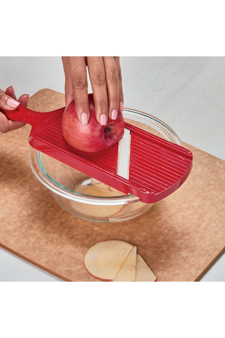 Advanced Ceramic Double-edged Mandolin Slicer With Guard, Alternate, color, Red