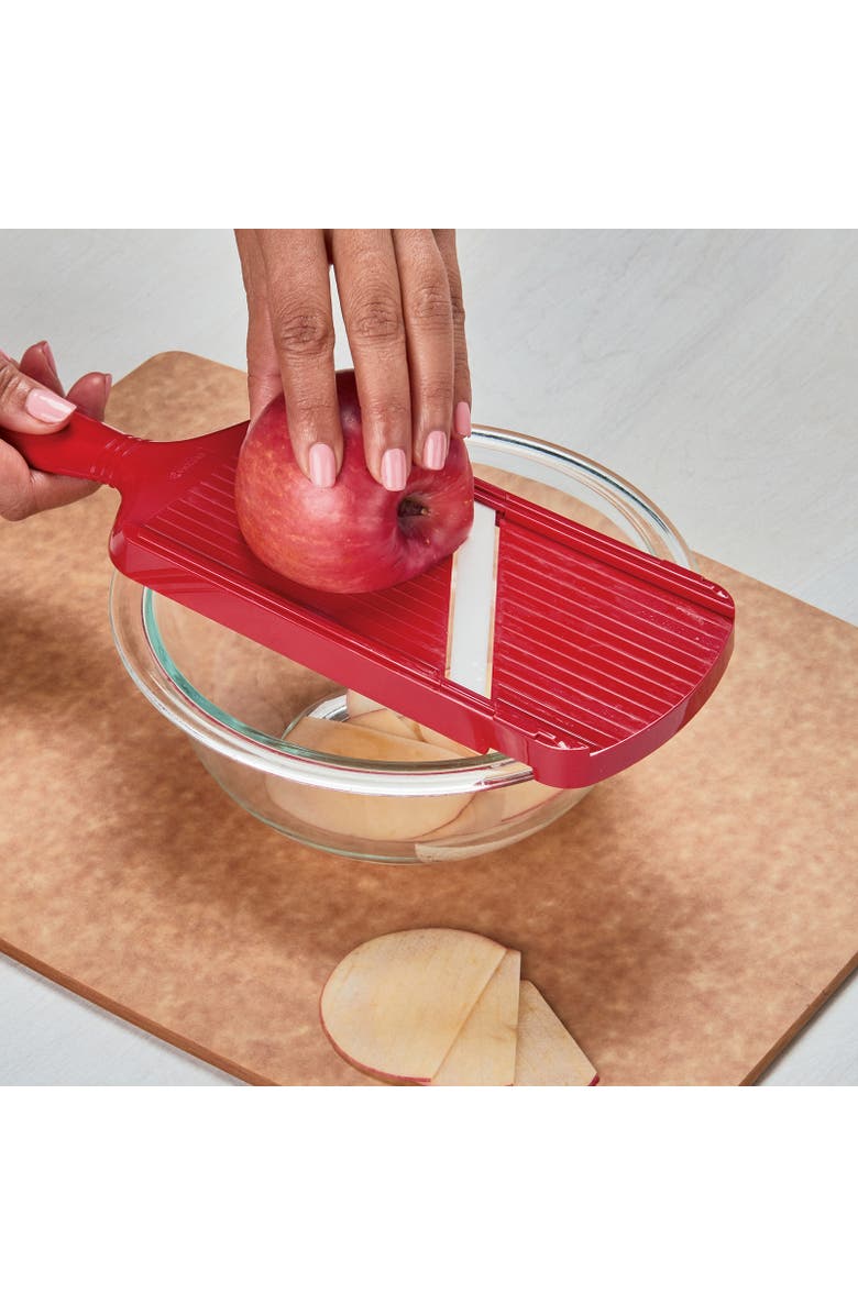 Kyocera Advanced Ceramic Double-edged Mandolin Slicer With Guard, Alternate, color, Red
