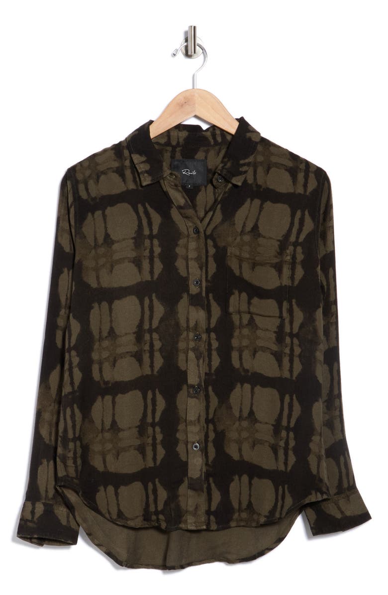 Rails Hunter Watercolor Plaid Button-Up Shirt, Alternate, color, Olive Watercolor Plaid