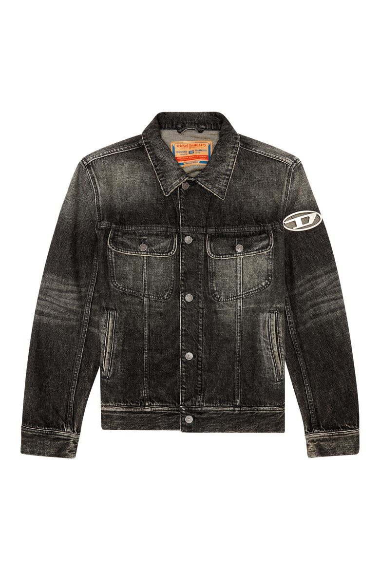 Barcy Denim Jacket, Alternate, color, BLACK
