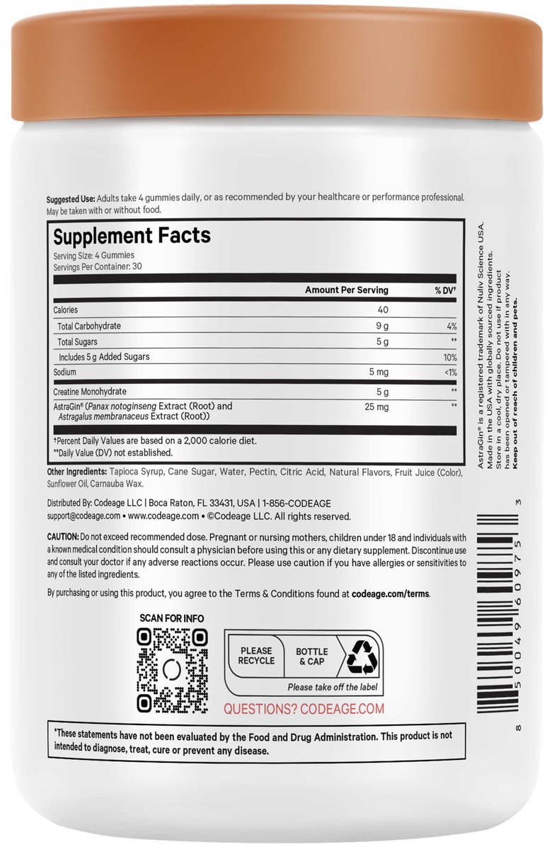 Codeage Creatine Monohydrate Gummies 5000 mg, Alternate, color,