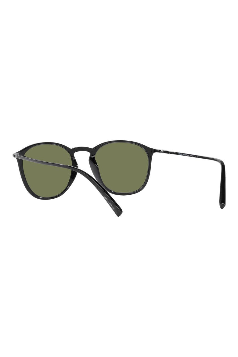 52mm Square Sunglasses, Alternate, color, SHINY BLACK