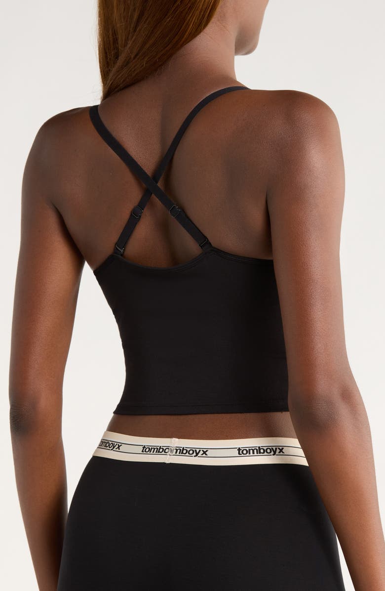 TomboyX Longline Bra Top, Alternate, color, Modal Black