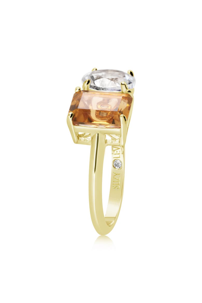 Sterling Silver Two-Stone Ring, Alternate, color, GOLD/ ORANGE