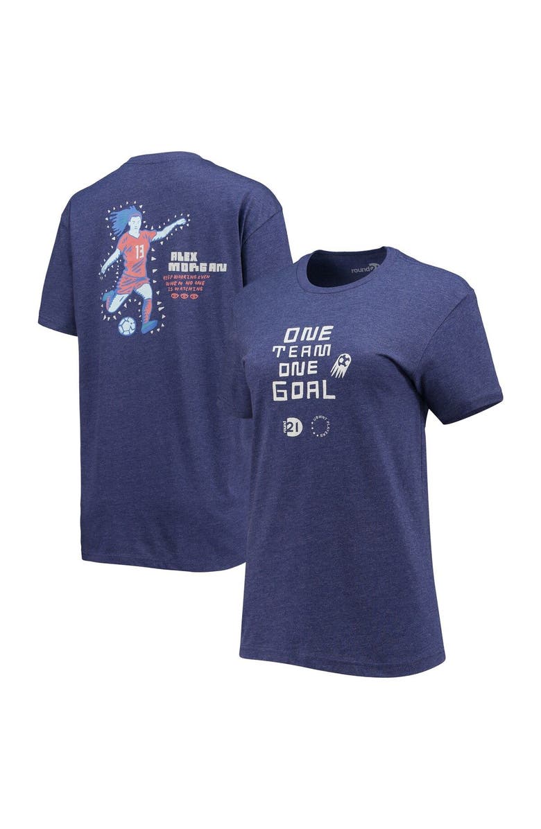 round21 Women's round21 Alex Morgan Navy USWNT One Team One Goal T-Shirt, Alternate, color, 