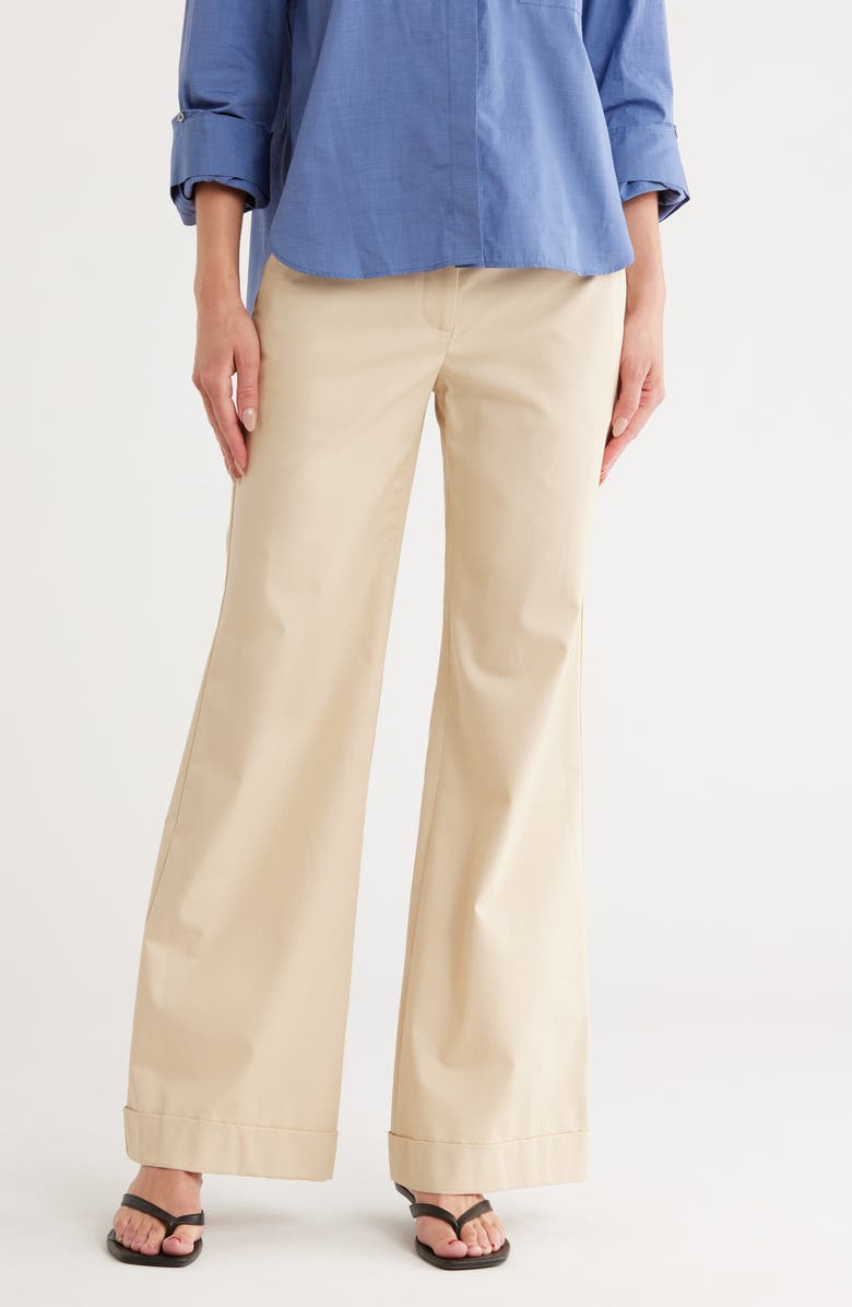 TWP Howard Cuffed Wide Leg Pants, Main, color, Gravel