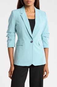 DKNY Ruched Sleeve Blazer