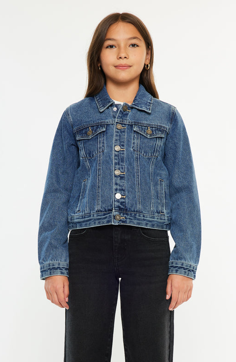 KanCan Jen Denim Jacket, Main, color, Dark Wash