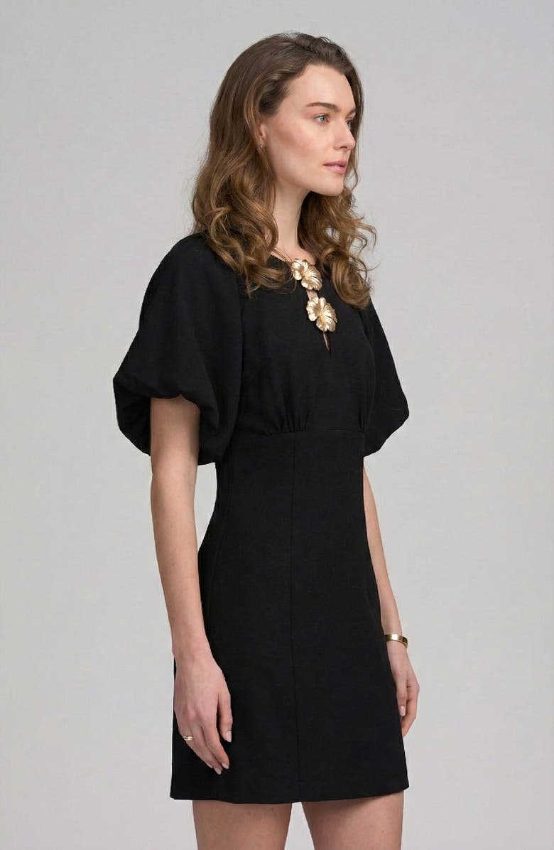 ELLE Collection Balloon Sleeve Dress, Alternate, color, Black