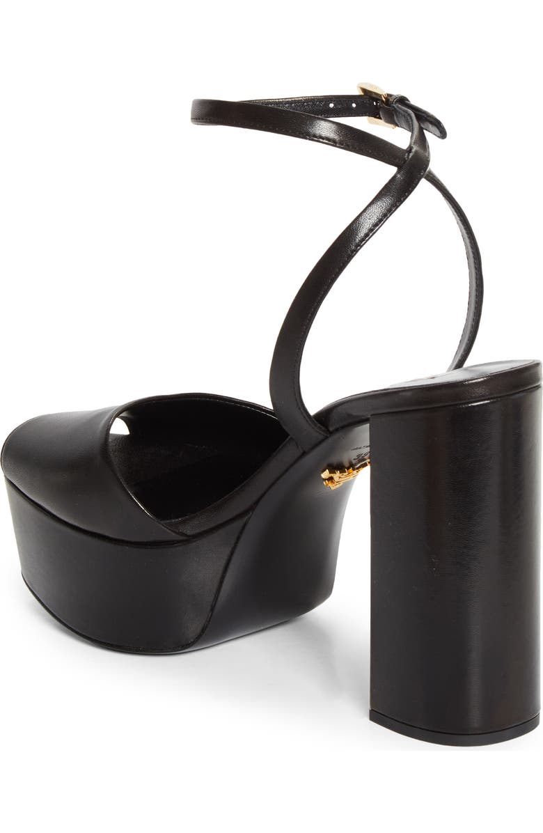 Prada Peep Toe Platform Sandal, Alternate, color, Nero