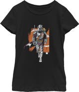 Star Wars: The Mandalorian and Grogu Girl's Star Wars The Mandalorian and Grogu Artistic Mando And The Child Pose  Graphic T-Shirt