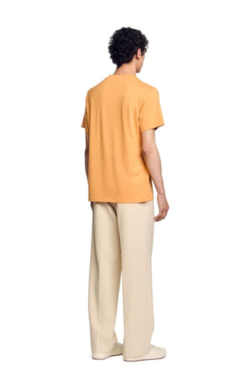 Sandro Wave Print Cotton T-shirt In Mandarin.
