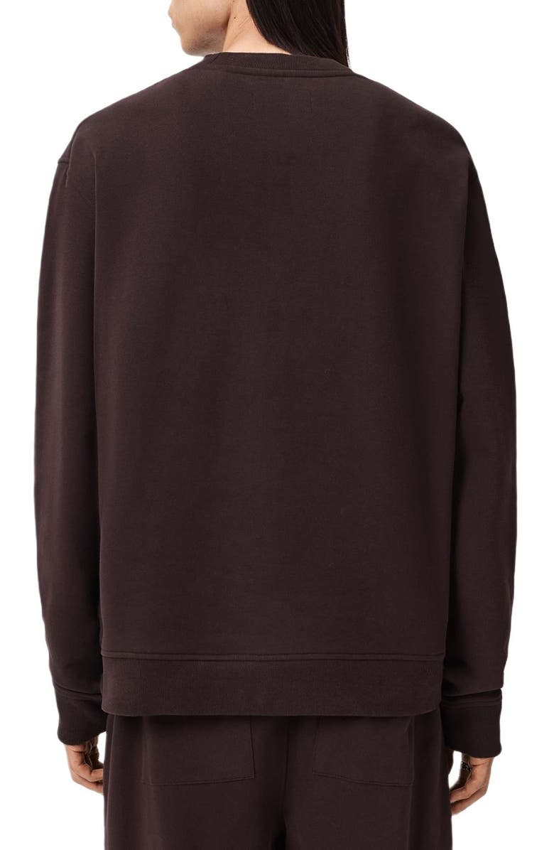 AllSaints Asher Crewneck Sweatshirt, Alternate, color, Plum Brown