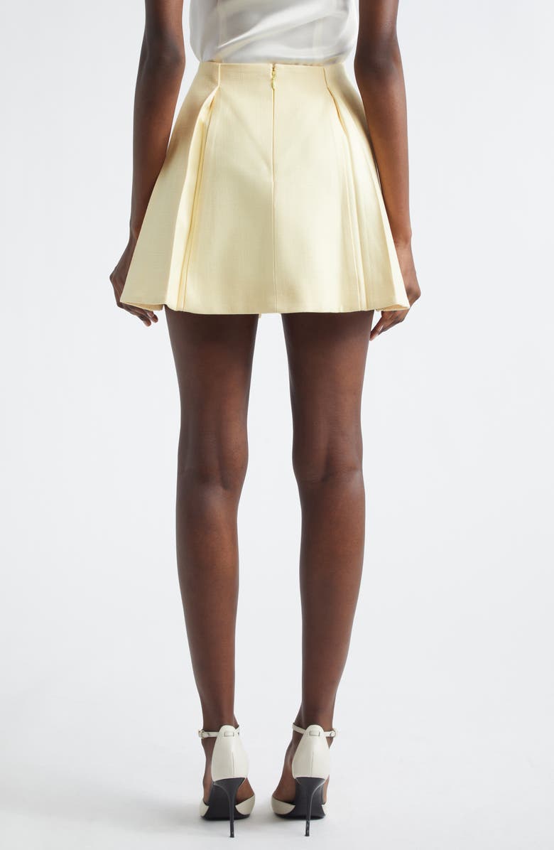 Balmain Pleated Basket Weave Skirt, Alternate, color, 1Gd Pale Yellow