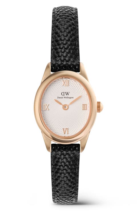 Ophelia Mini Leather Strap Watch, 22mm x 25.5mm