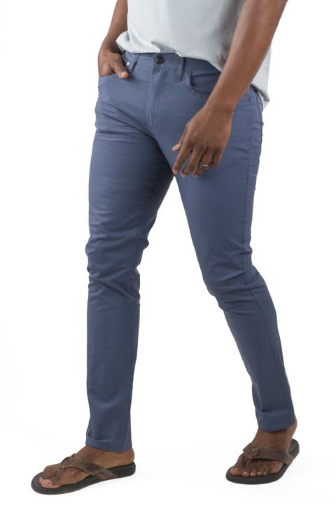 Straight Leg Stretch Cotton Blend Pants