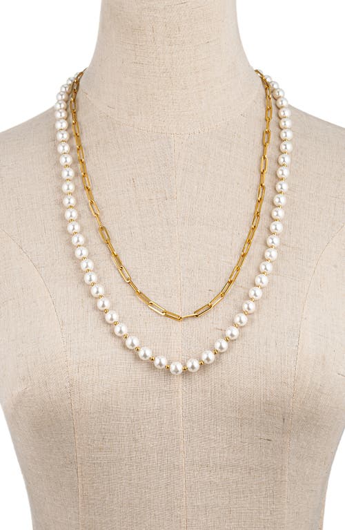 Eye Candy Los Angeles Set Of 2 Landon Necklaces In Gold