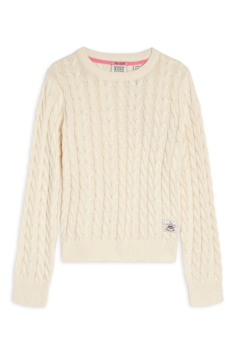Kids' Cable Stitch Sweater, Main, color, NATURAL