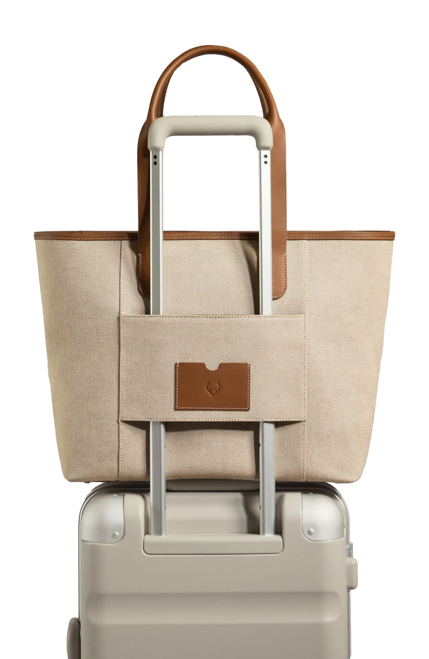 Heritage Tote Bag in Navy, Alternate, color, Natural