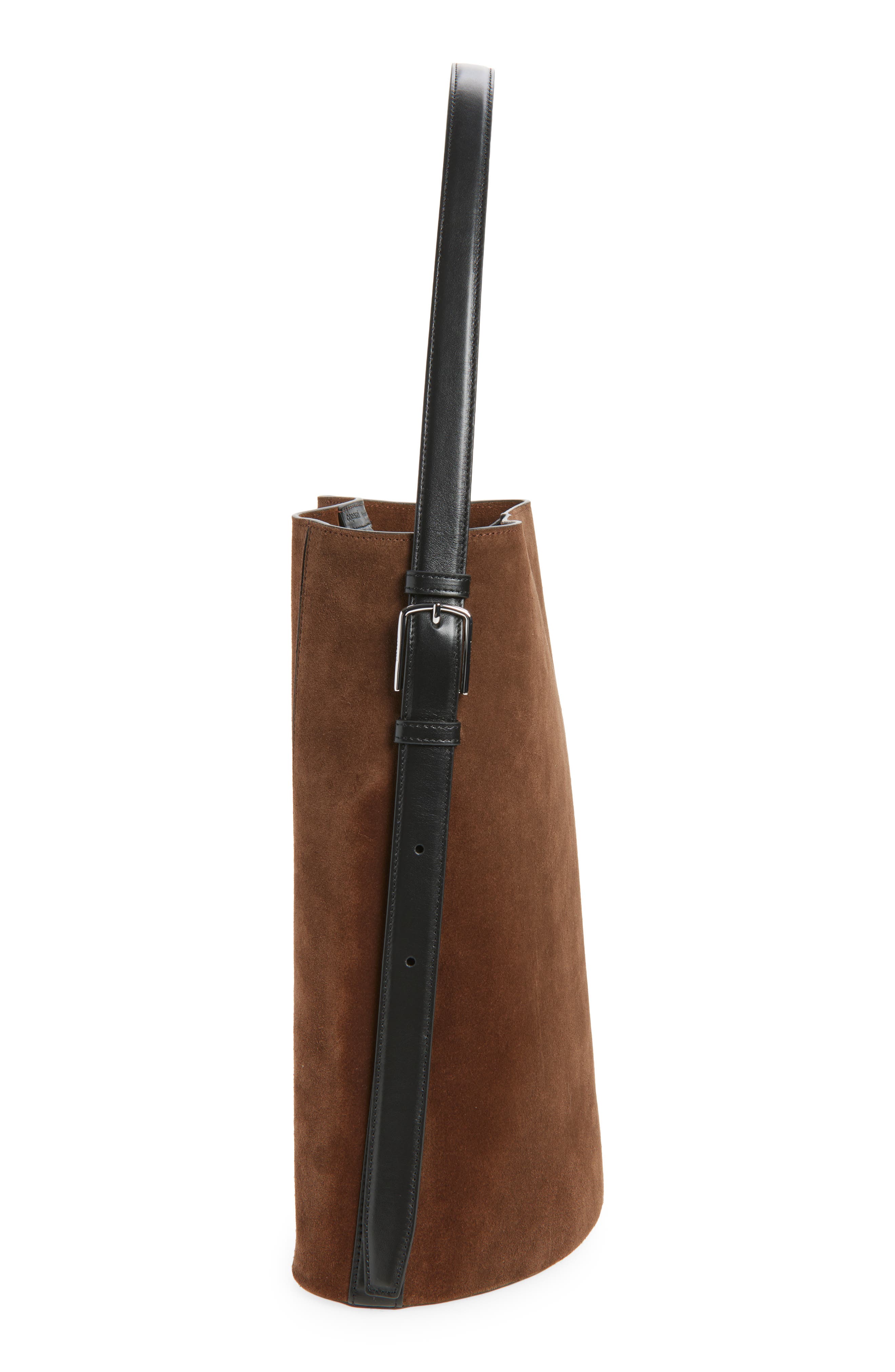 Coperni Ergonomic Suede Bucket Bag, Alternate, color, Brown