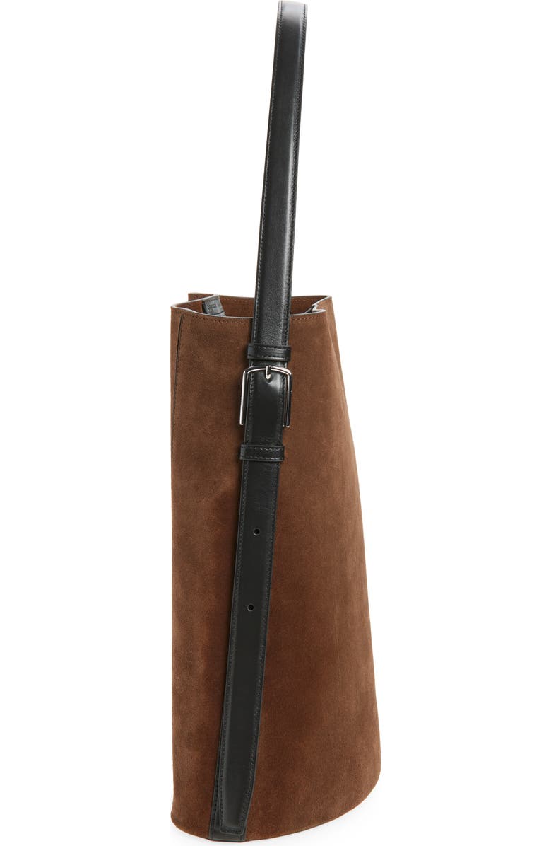 Coperni Ergonomic Suede Bucket Bag, Alternate, color, Brown