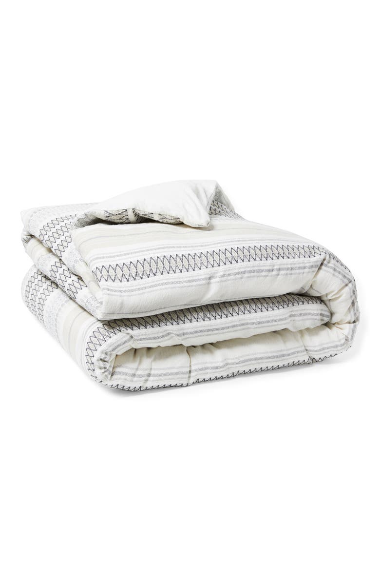 Coast Organic Cotton Duvet Cover, Main, color, SOFT WHITE W/DEEP GRAPHITE
