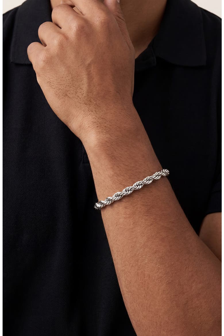 Men's Classic Silver Rope Bracelet, Alternate, color, SILVER